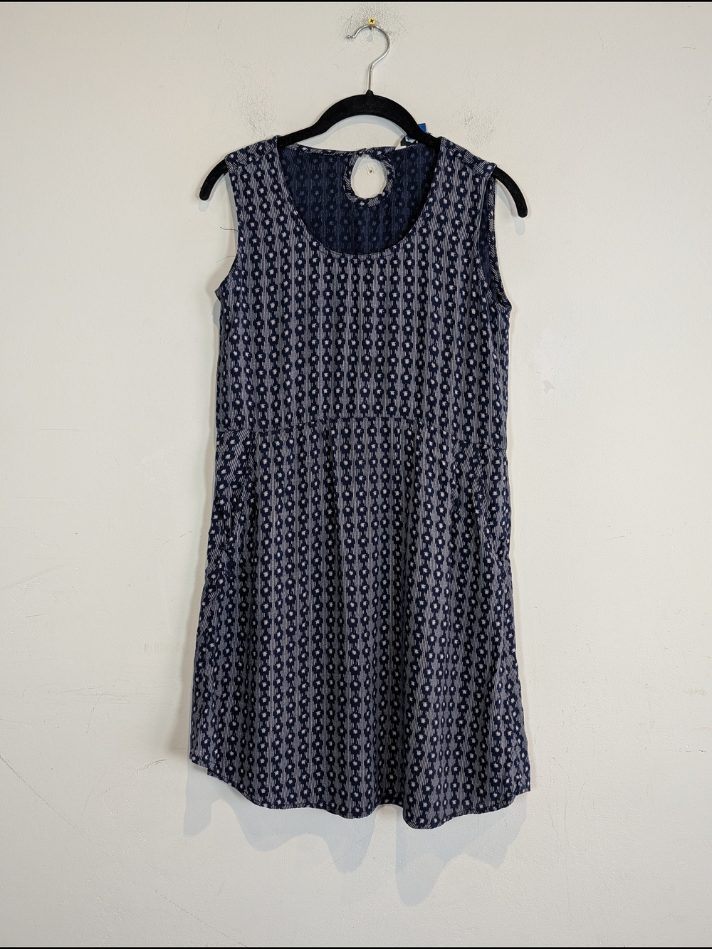 Kavu Navy Patterned Sleeveless A-Line Dress